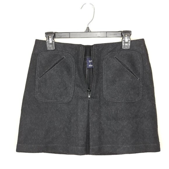 Gap Virgin Wool Blend Mini Skirt 4 Dark Academia Preppy Old Money Y2K - Picture 3 of 8